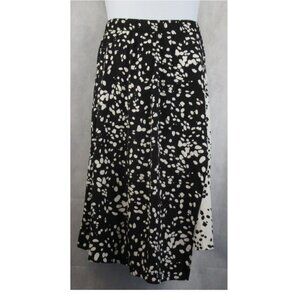 Alfani Women's Plus Size Printed Midi Wrap Skirt, Black White Spots, 16W